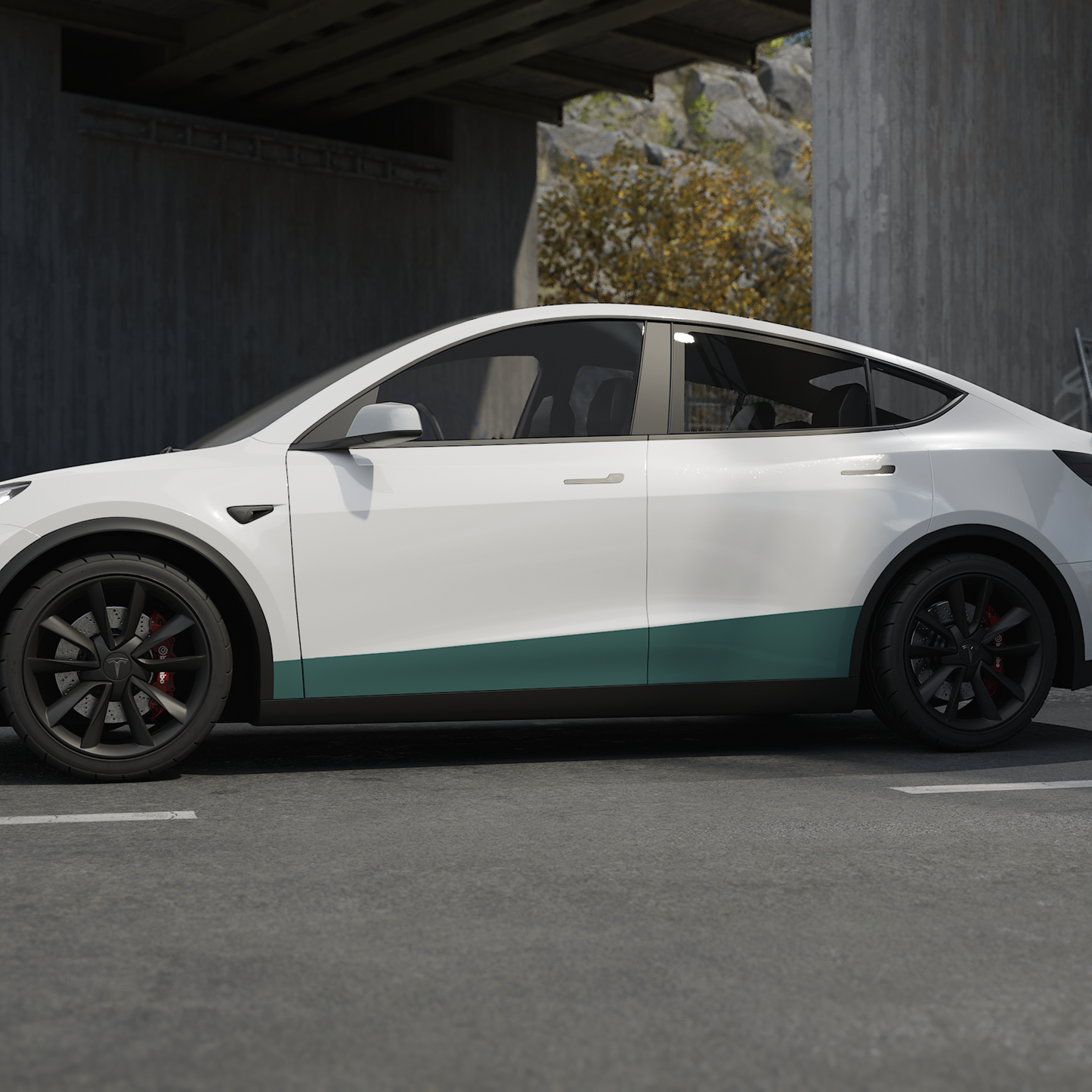 Model Y Sidekit large – Film de protection de peinture PPF pour le bas de la porte