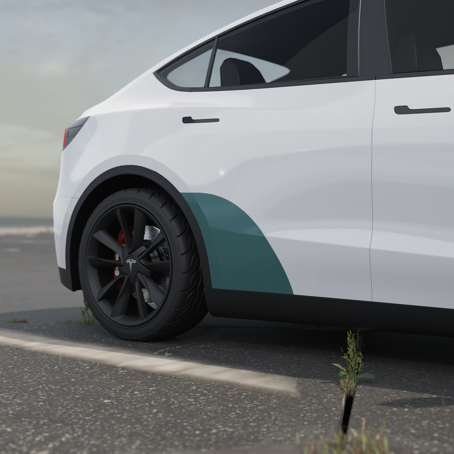 Model Y Sidekit small – Film de protection de la peinture PPF pour la zone de la porte arrière